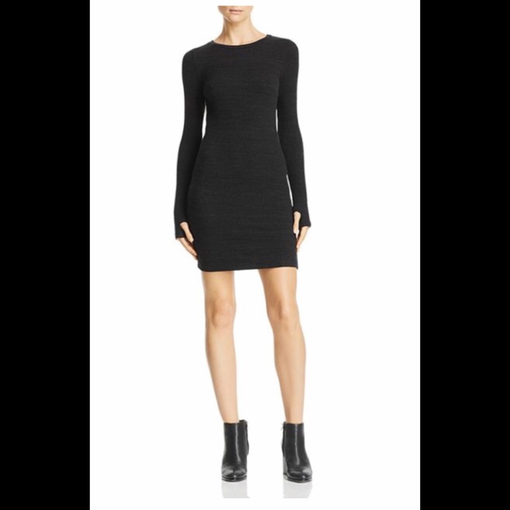 LNA Dark Grey/Black Sweater Dress NWT